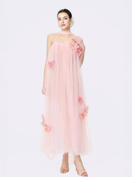 Kiera Dress: Pink Maxi Dress for Garden Wedding Guest | Nana