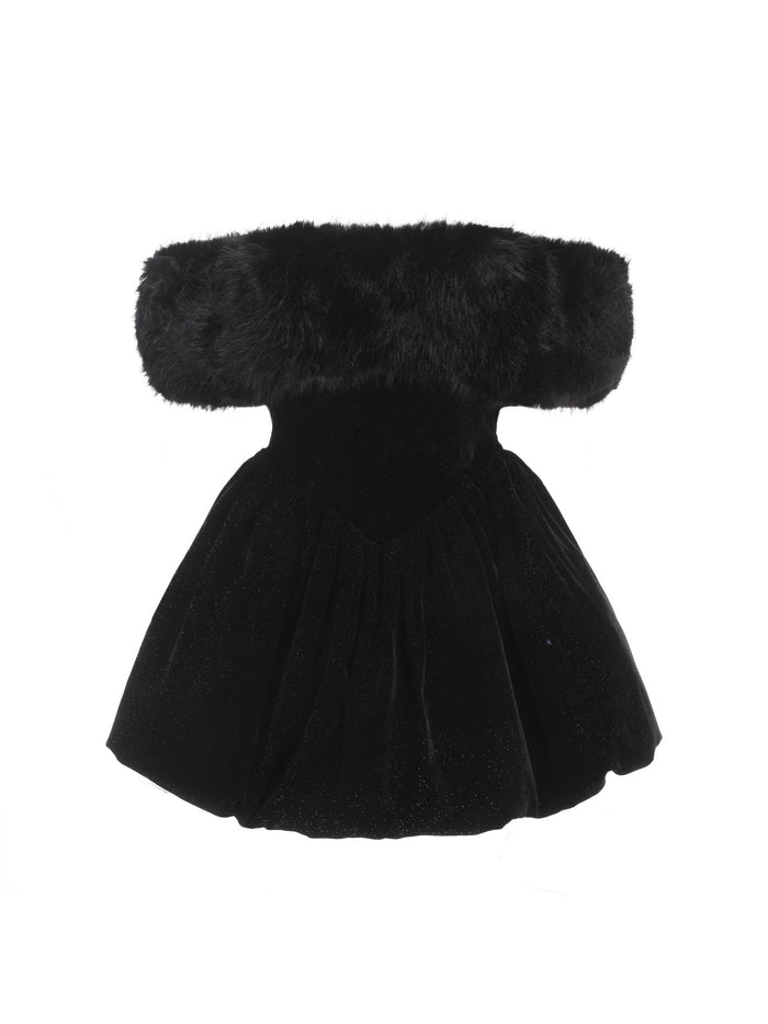 Candice Velvet Dress (Black) Candice Velvet Dress (Black)