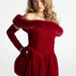 Candice Velvet Dress (Red)