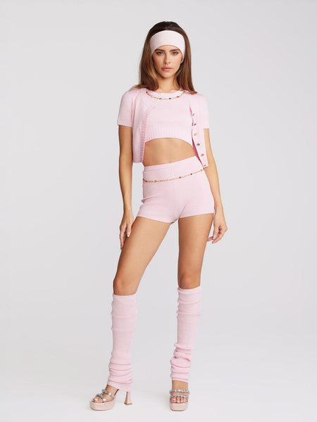 Kennedy Knit Shorts: Pink Knit Shorts for Resort Vacation | Nana
