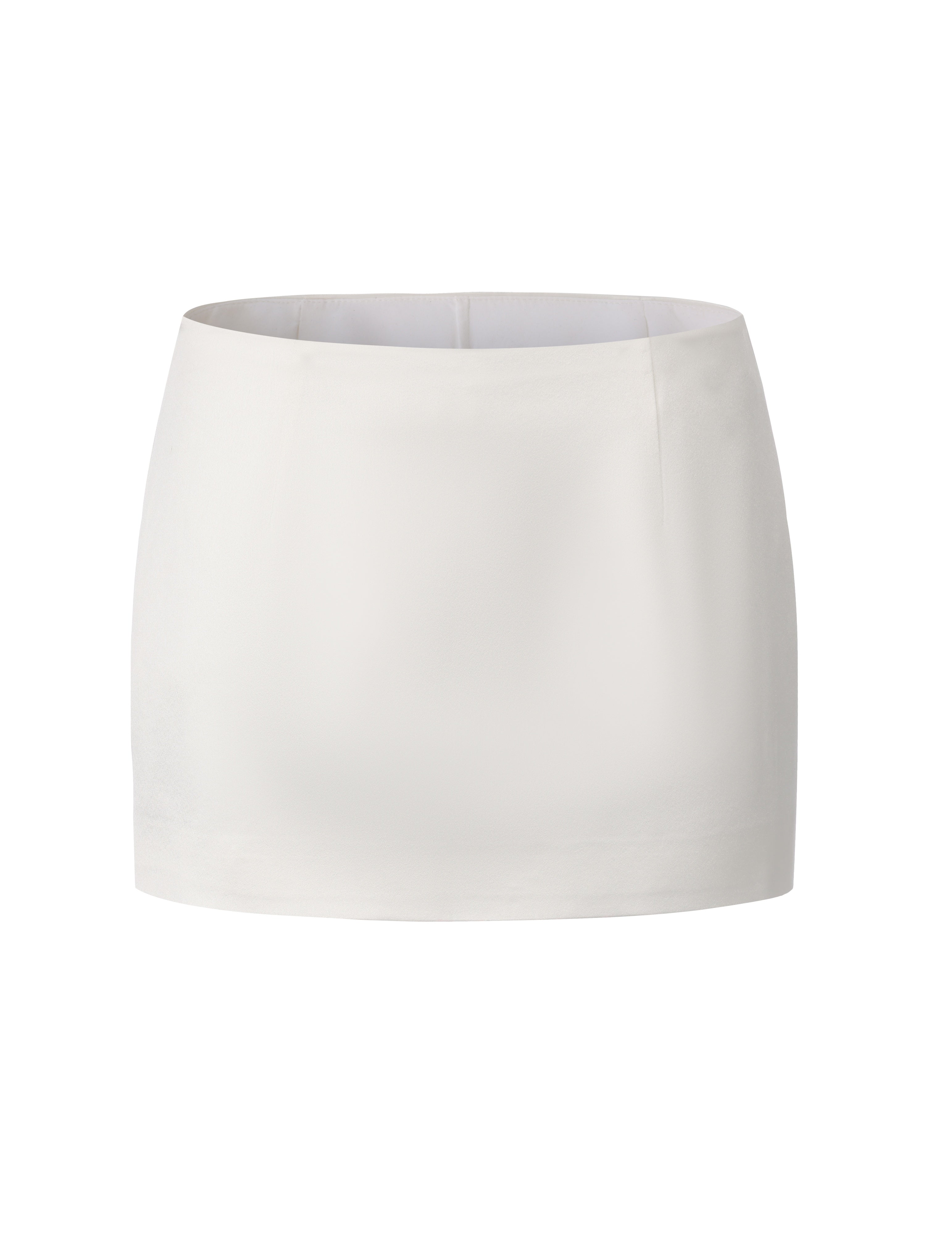 Ayla A-Line Satin White Skirt | Nana Jacqueline