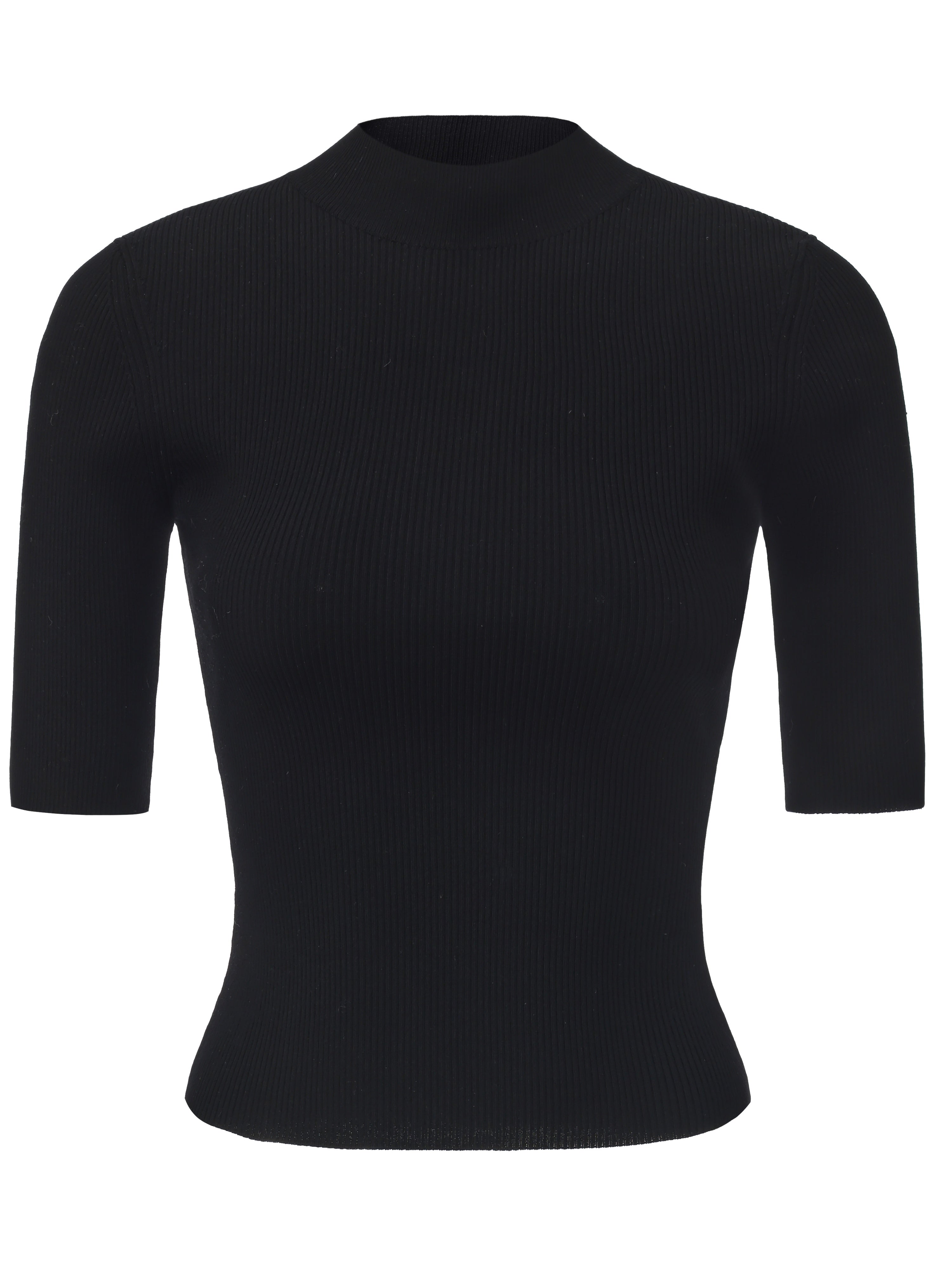 Effie Mock Neck Black Top