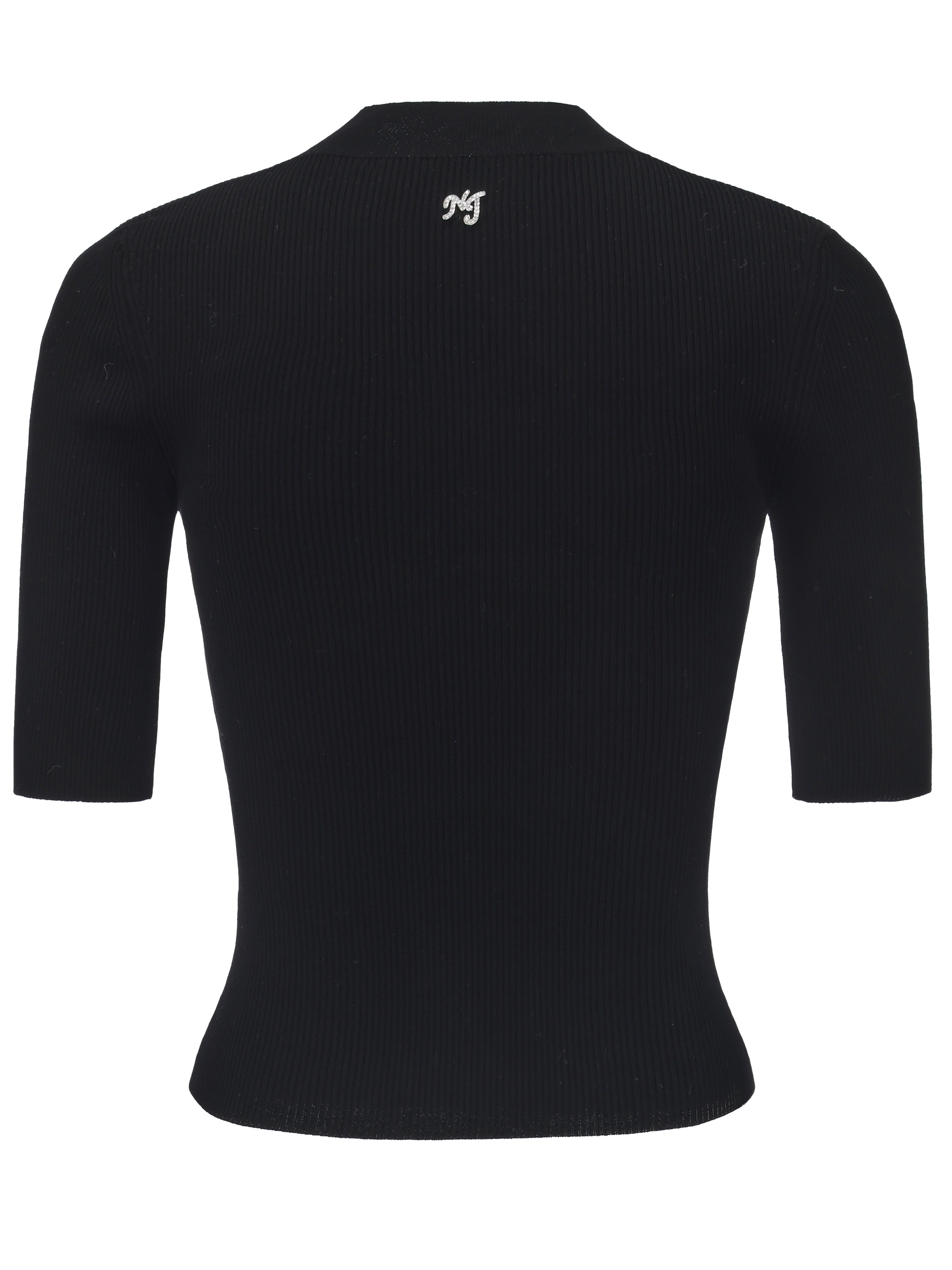 Effie Mock Neck Black Top