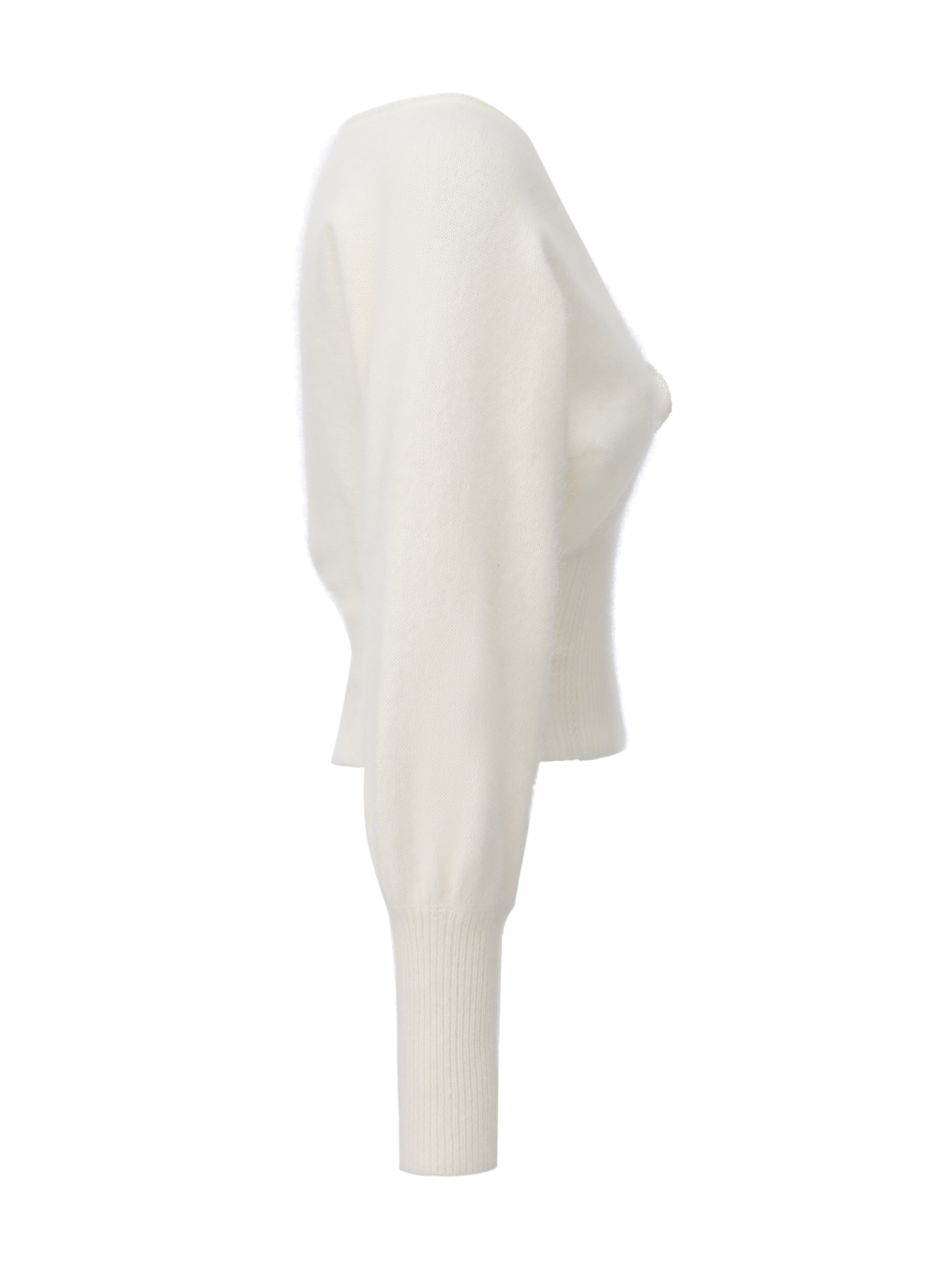 Bonnie Cinched Waist White Knit Top