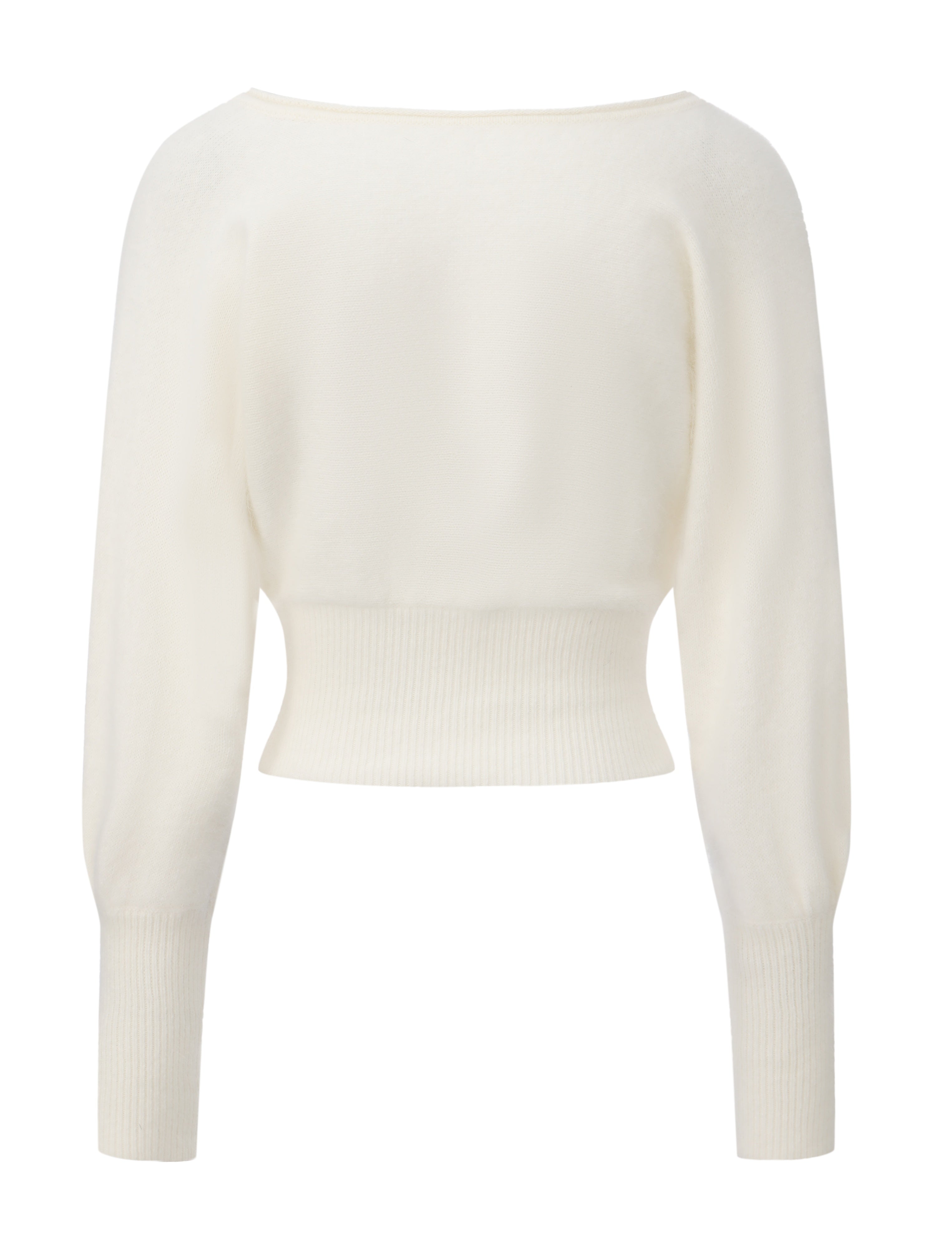 Bonnie Cinched Waist White Knit Top