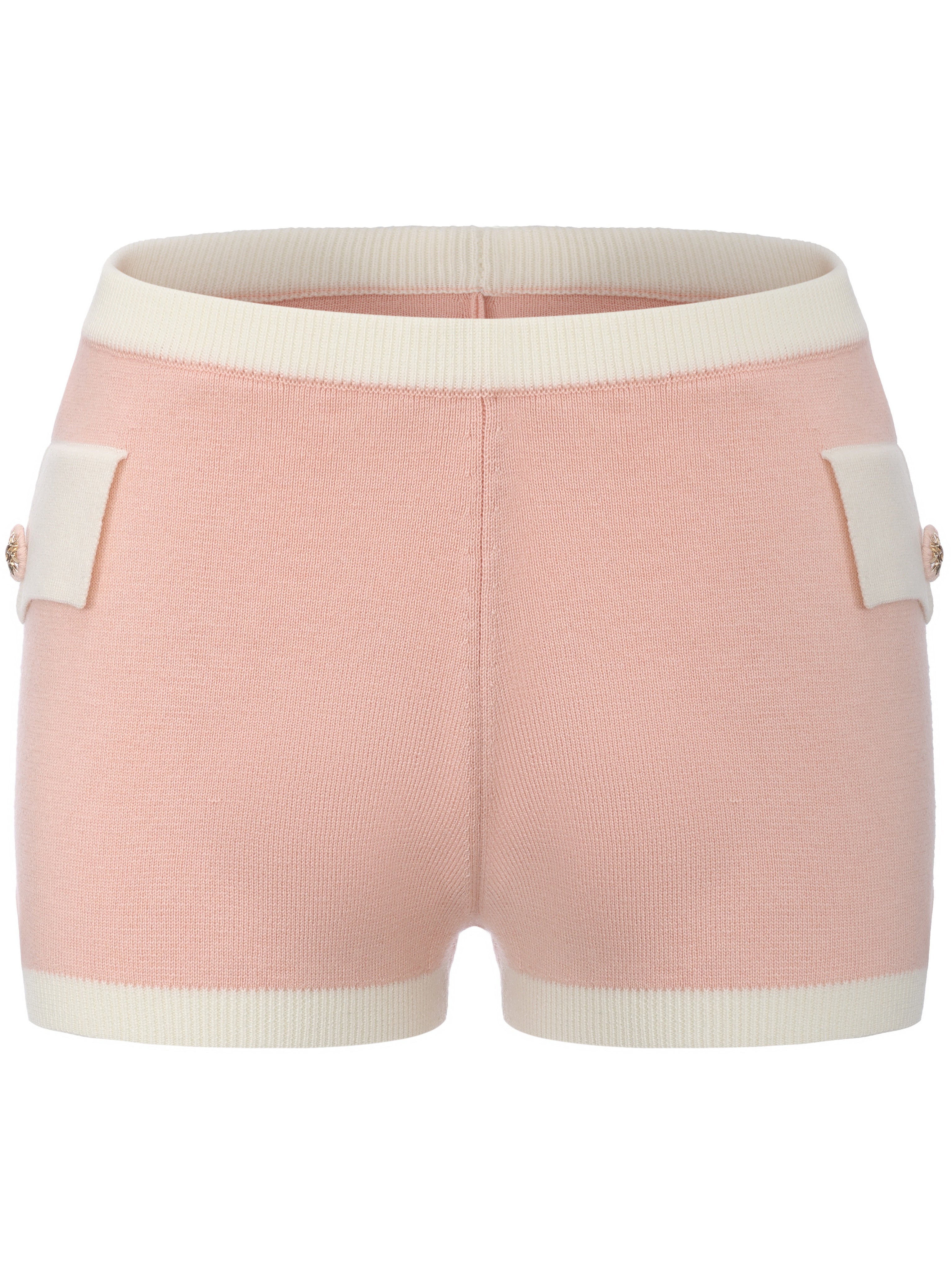 Colette Contrast Knit Pink Micro Shorts