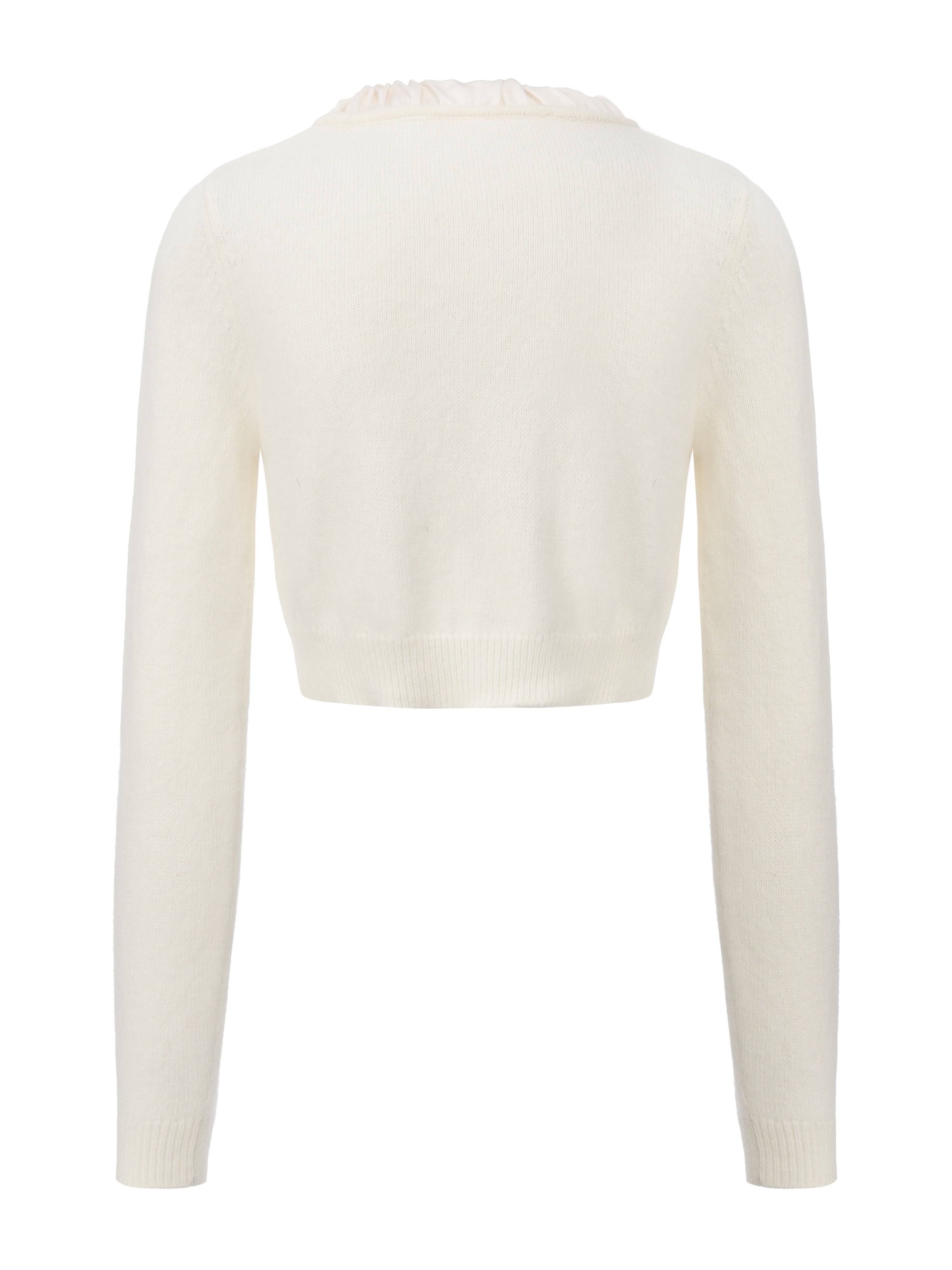 Loulou Bow-Collar White Cardigan
