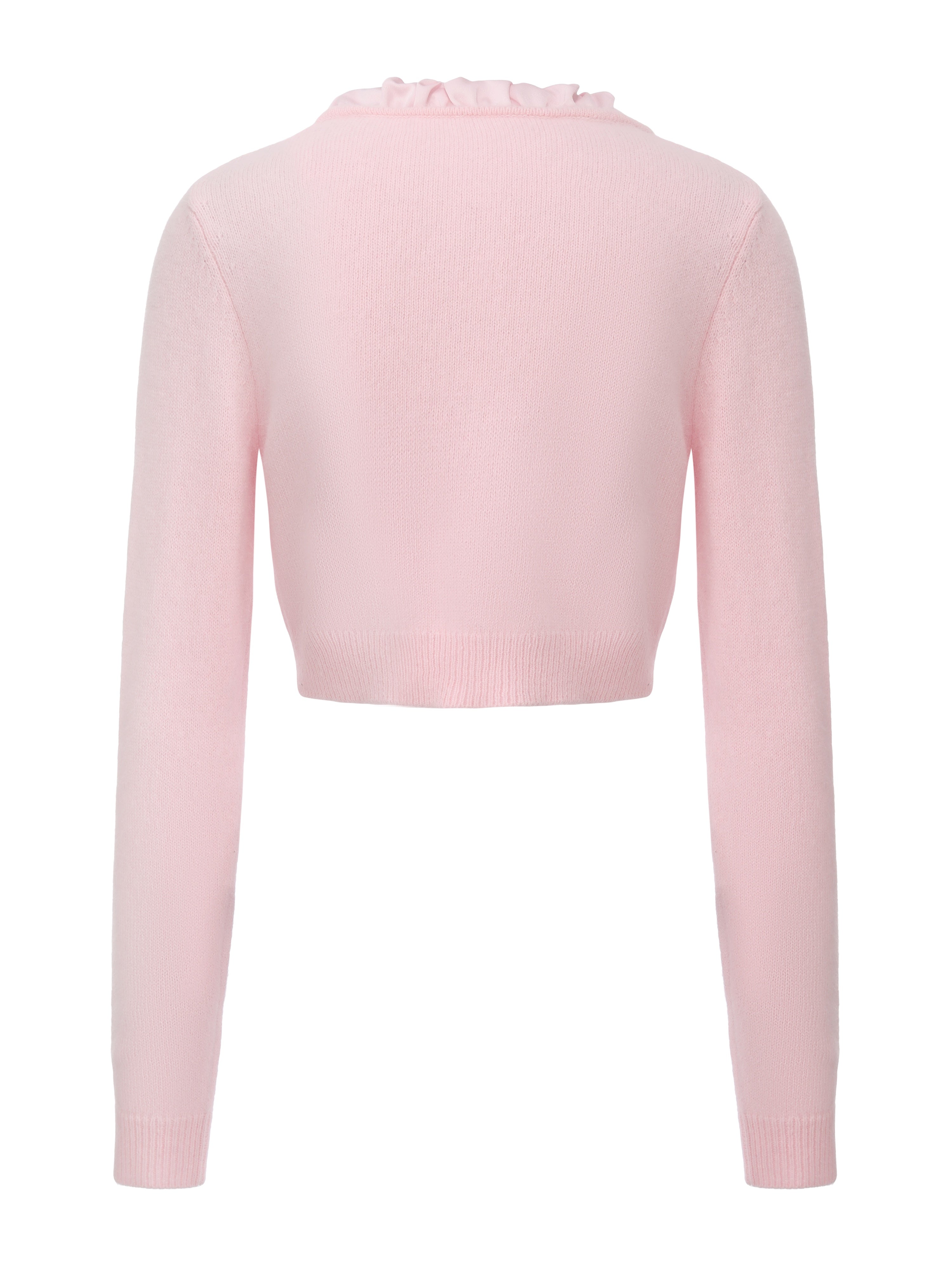 Loulou Bow-Collar Pink Cardigan