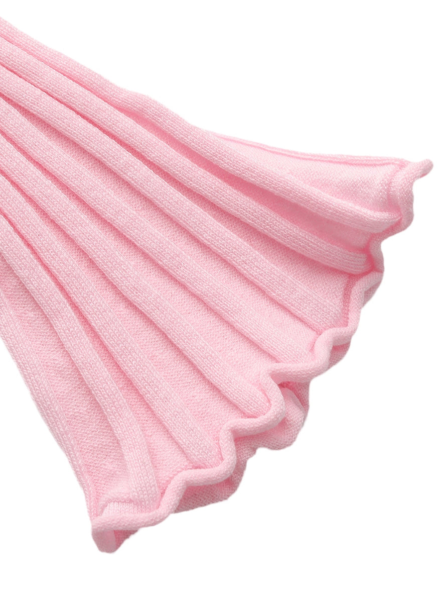 Jane Cropped Ribbed Pink Knit Cardigan