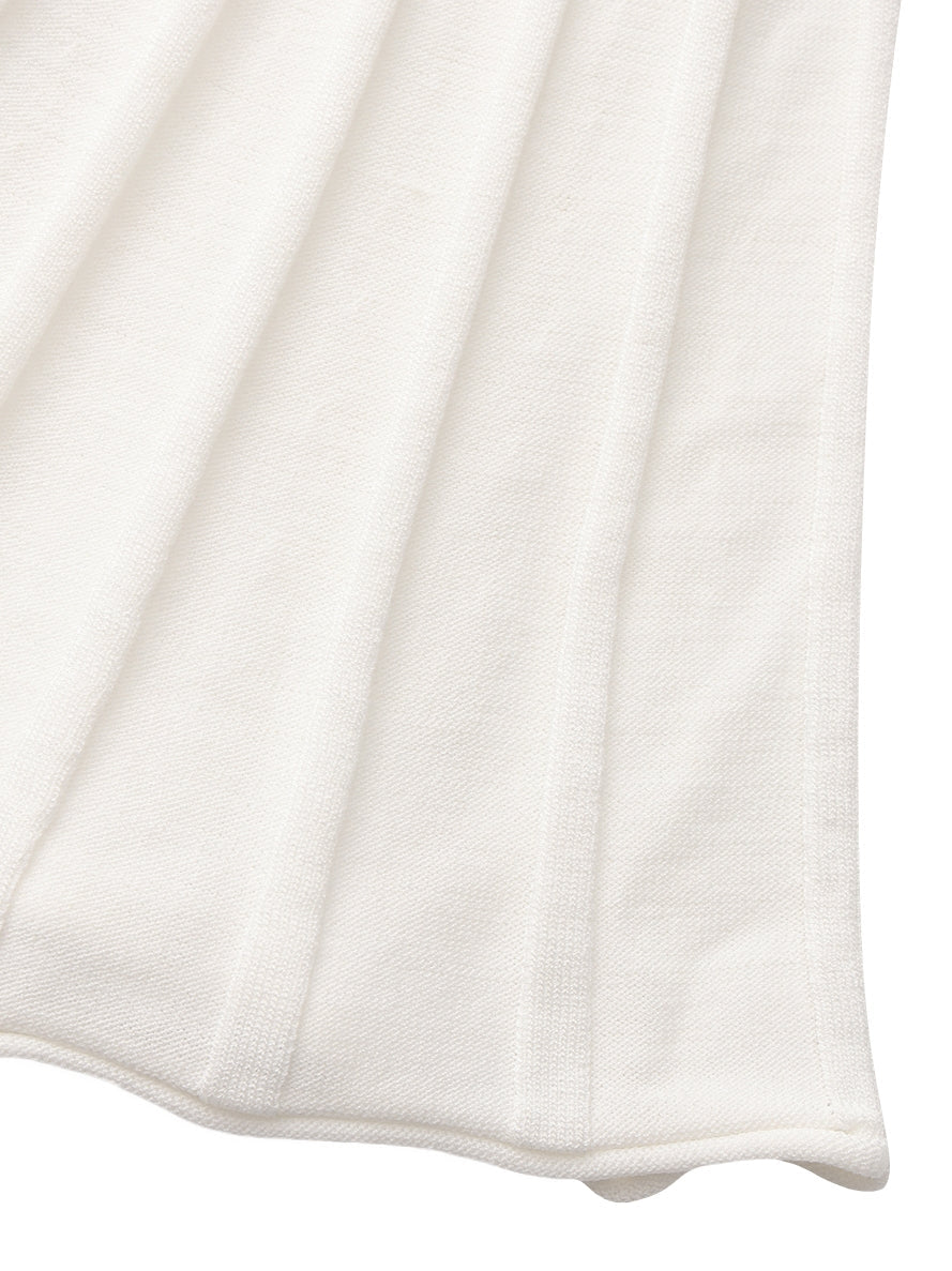 Ava Reverse Halter White Knit Flared Dress