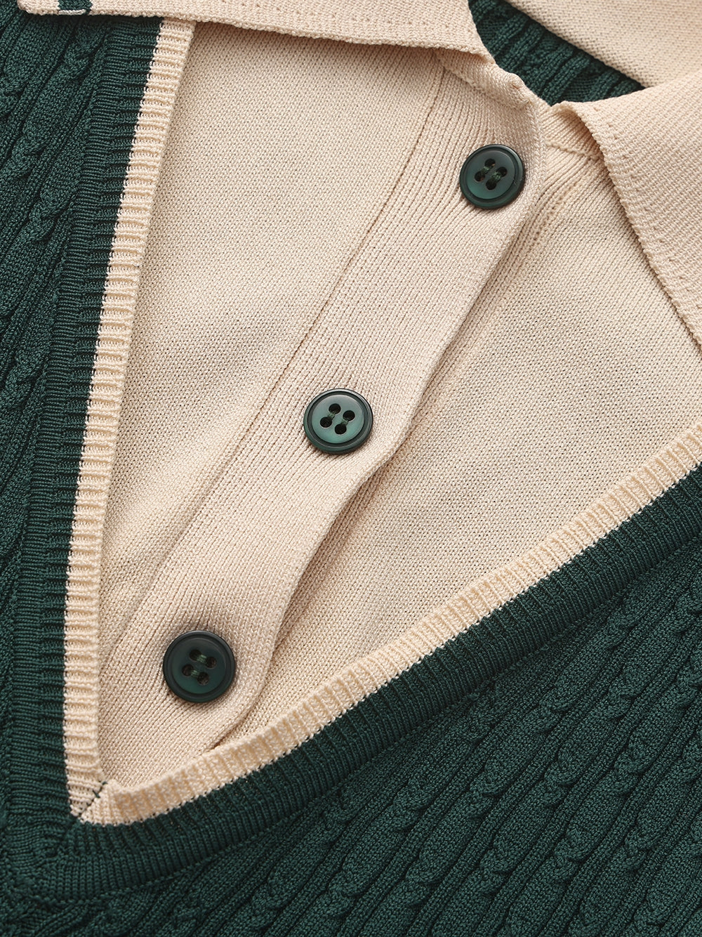 Ivy Colorblock Deep Green Knit Mini Dress