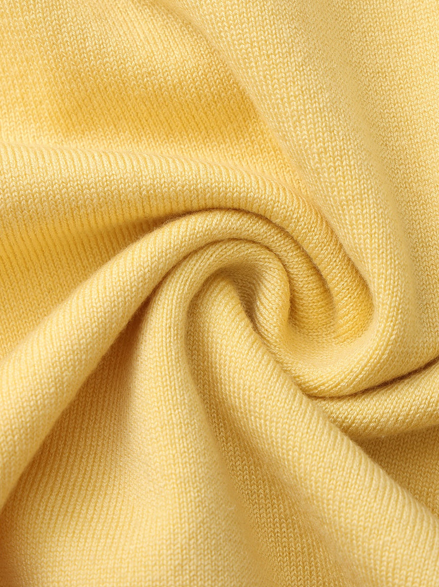 Wilhelmina Contrast-Trim Knit Yellow Mini Dress