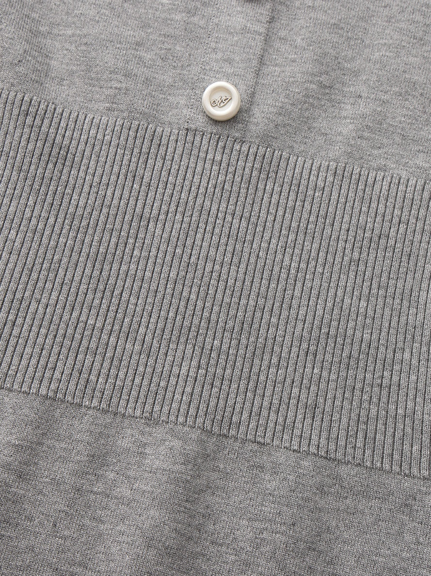 Wilhelmina Contrast-Trim Knit Grey Mini Dress