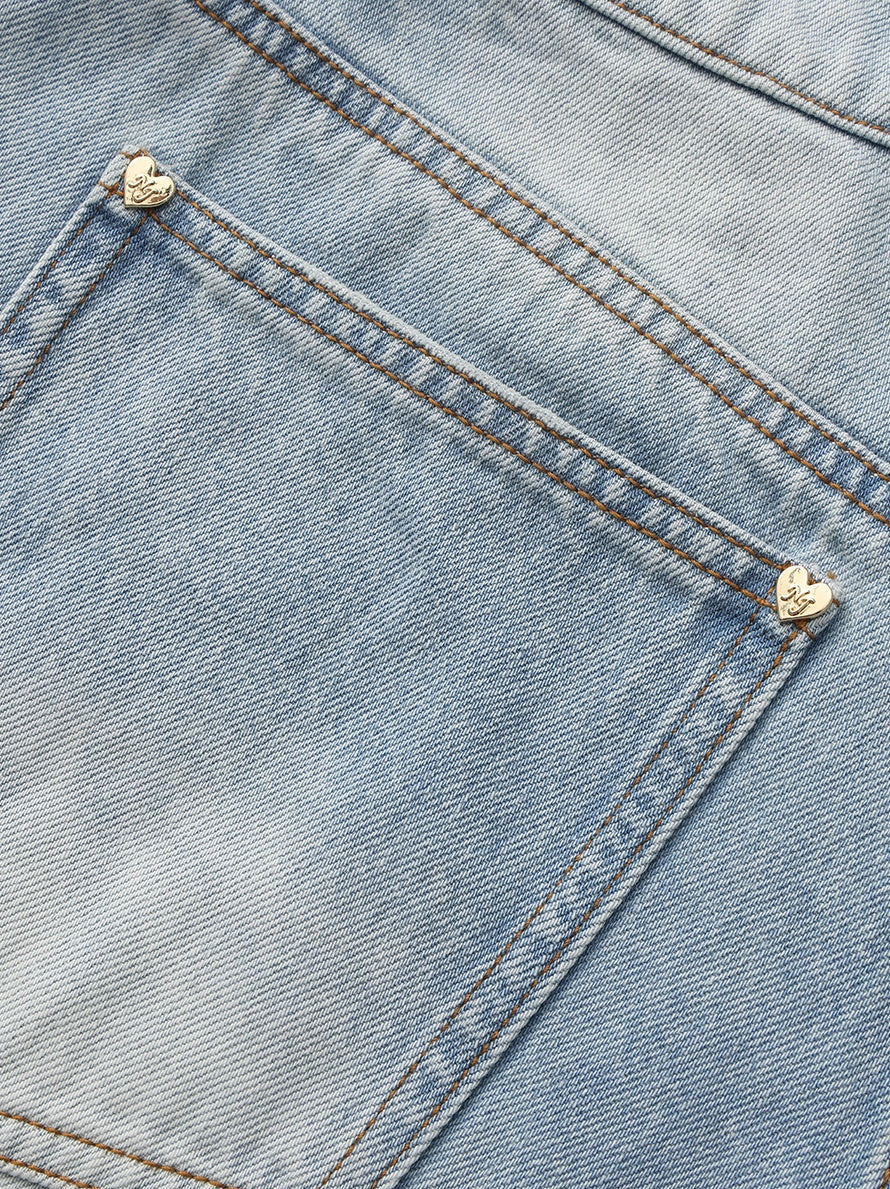 Ava Low-Rise Light Blue Straight Leg Jeans