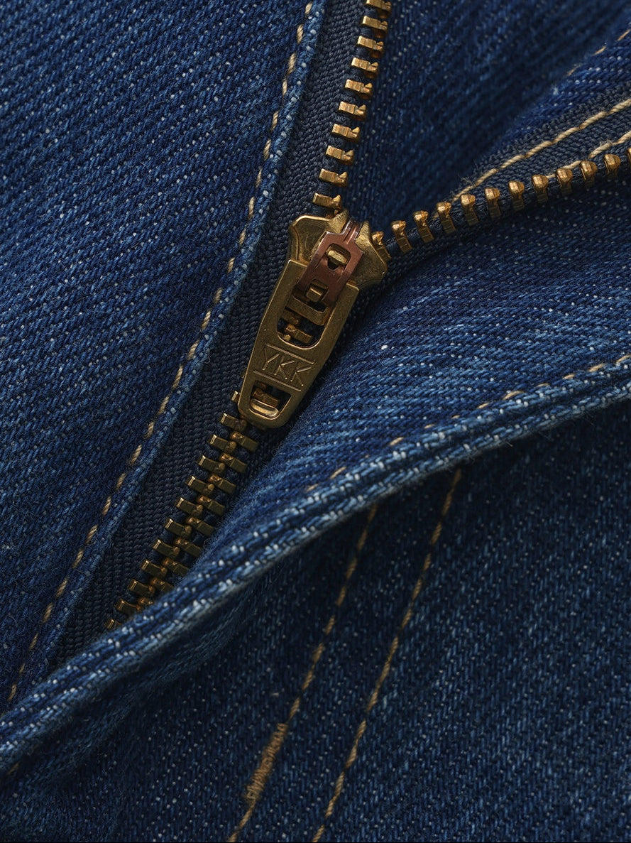 Ava High-Waist Blue Straight Leg Jeans