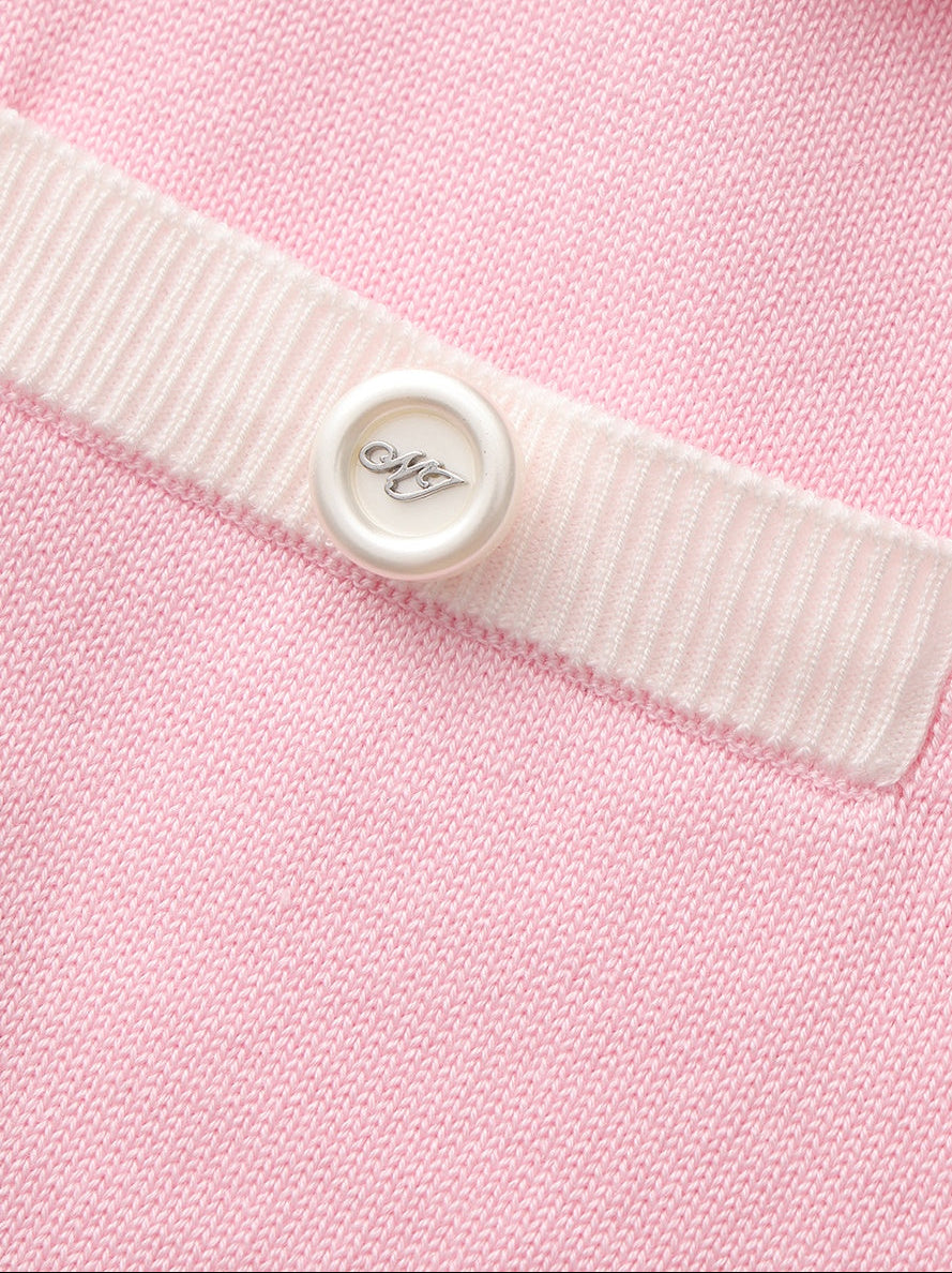 Millie Fold-Over Waistband Pink Knit Shorts