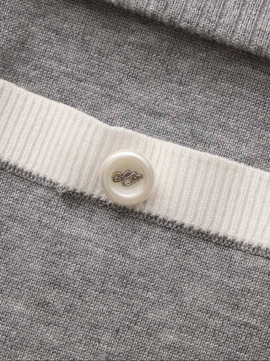 Millie Fold-Over Waistband Grey Knit Shorts