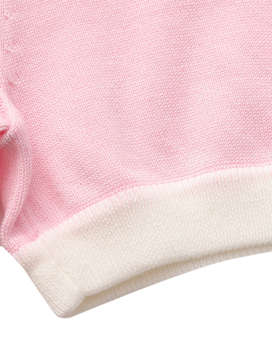 Millie Fold-Over Waistband Pink Knit Shorts