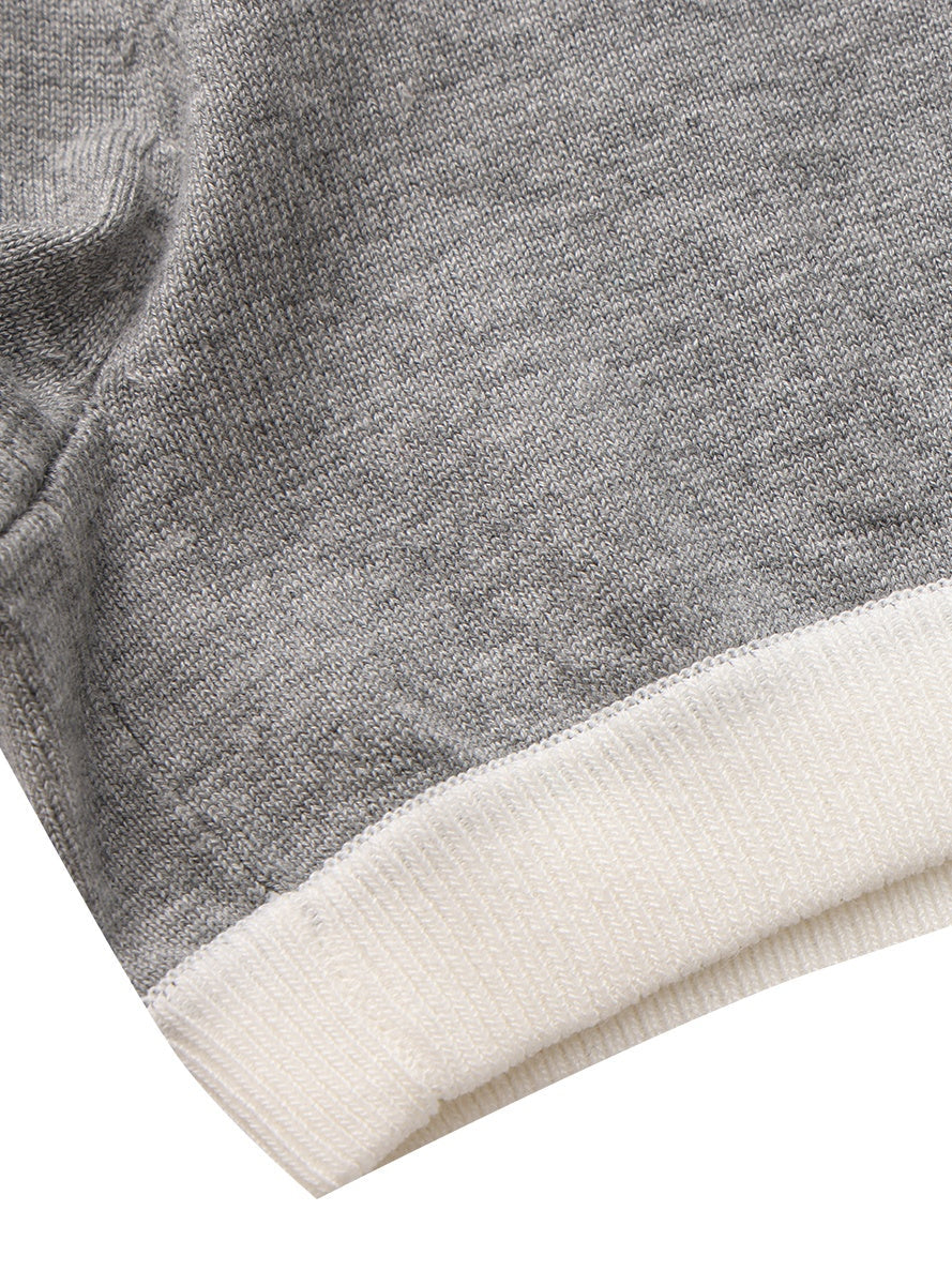 Millie Fold-Over Waistband Grey Knit Shorts