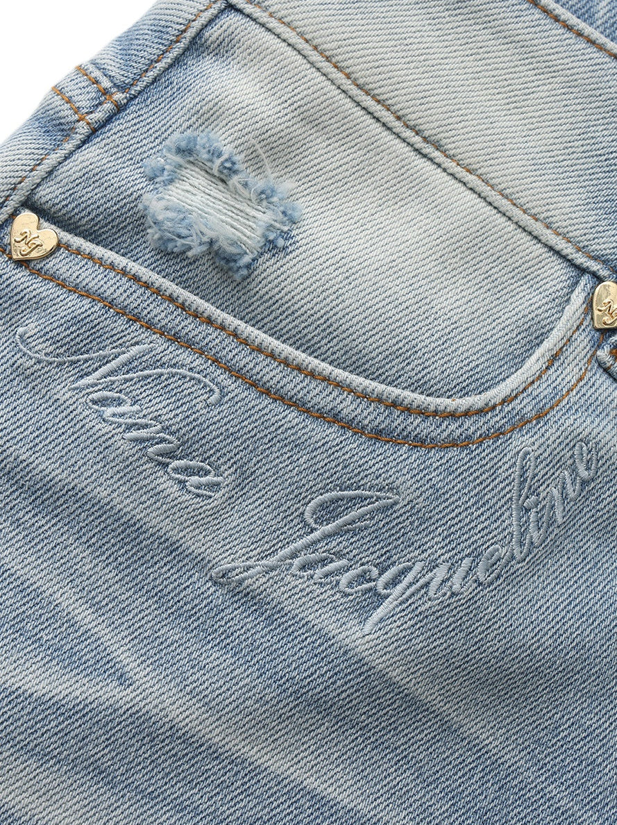 Lexi Low-Rise Light Blue Denim Mini Skirt