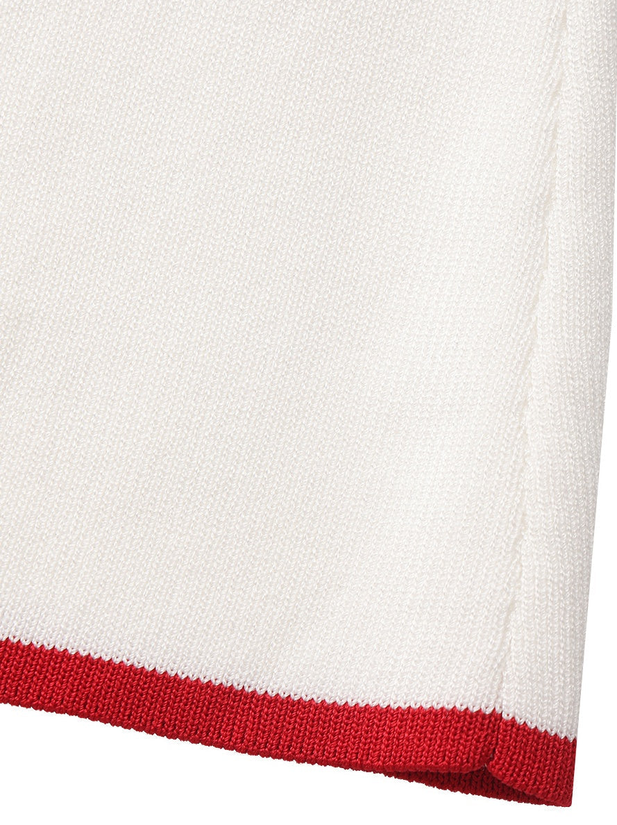 Wilhelmina Contrast A-Line White Skirt