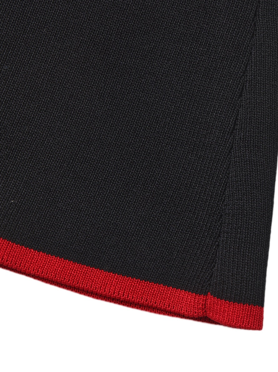 Wilhelmina Contrast A-Line Black skirt