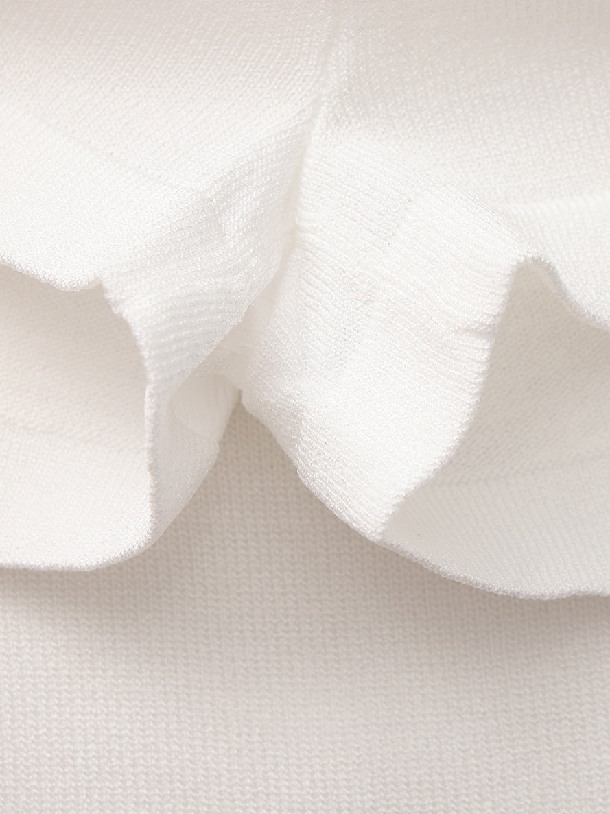 Wilhelmina Contrast A-Line White Skirt