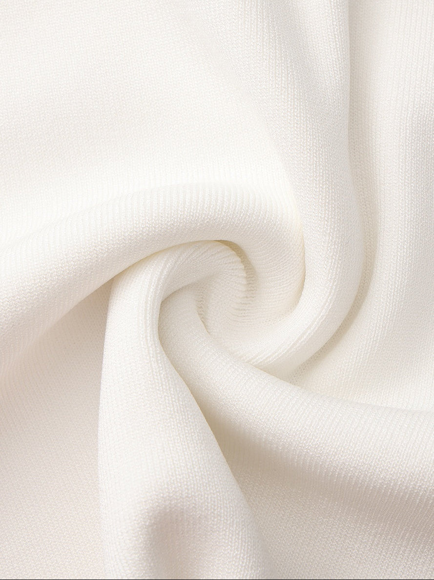 Wilhelmina Contrast A-Line White Skirt