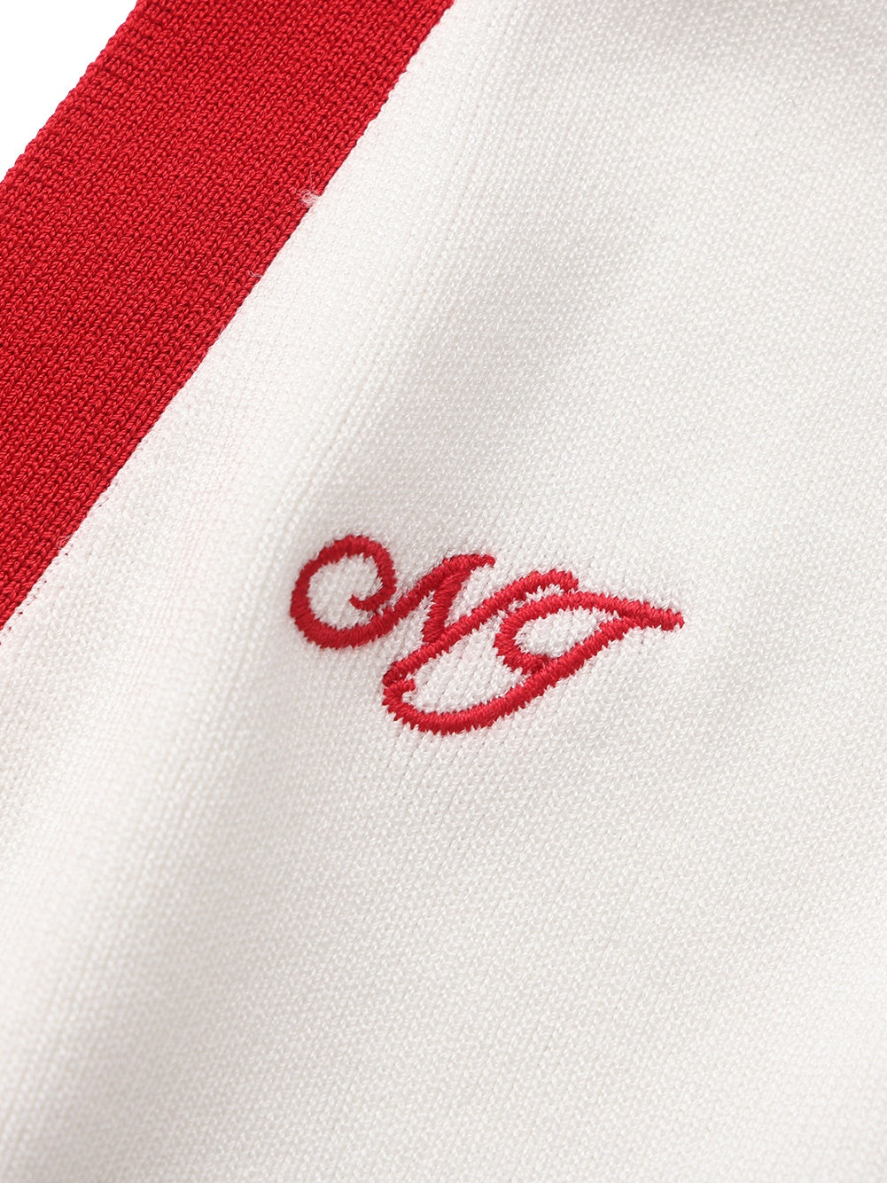 Wilhelmina Contrast Halter Knit White Top