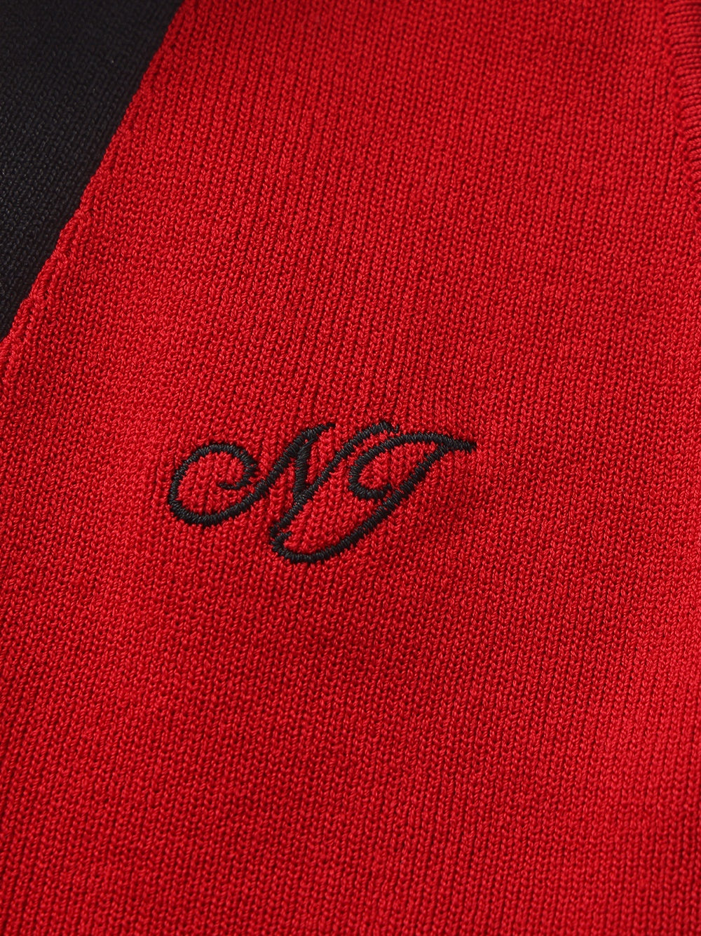 Wilhelmina Contrast Halter Knit Red Top