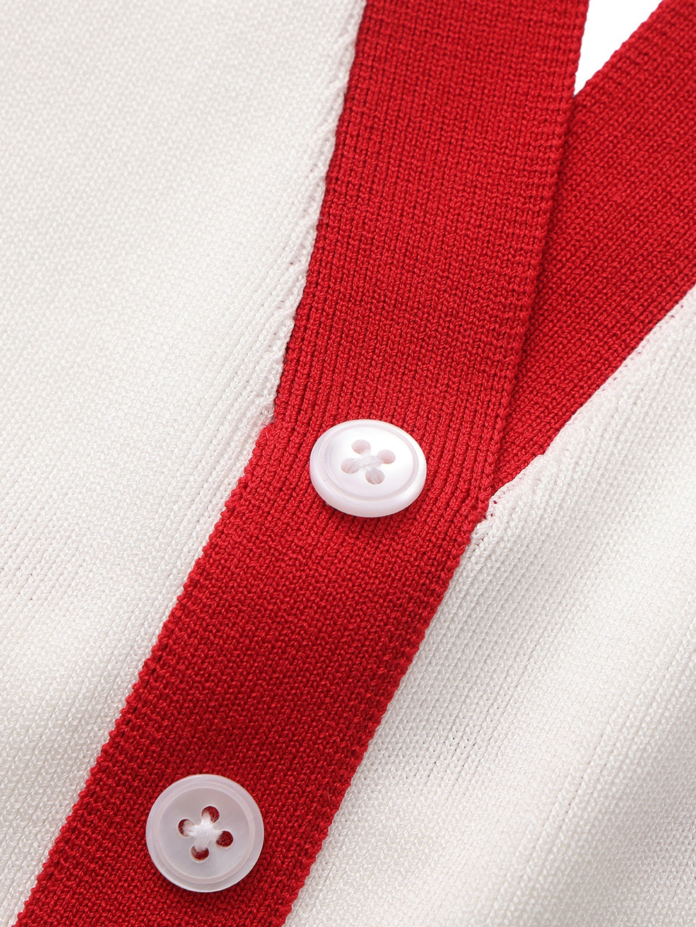 Wilhelmina Contrast Halter Knit White Top