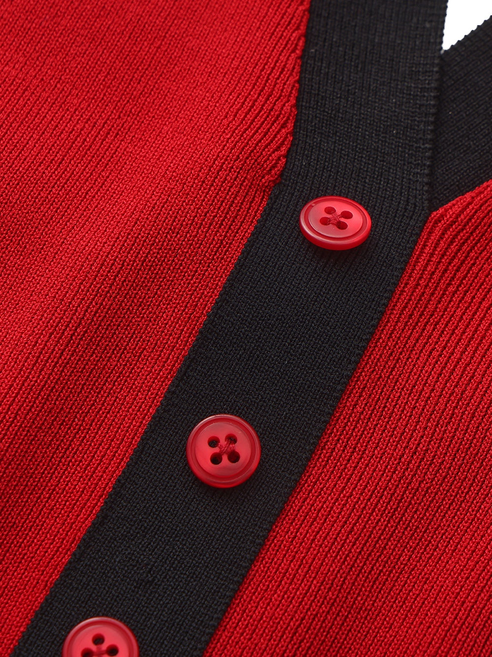 Wilhelmina Contrast Halter Knit Red Top