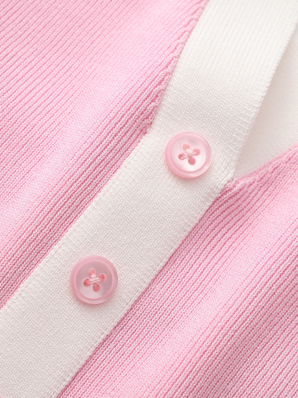 Wilhelmina Contrast Halter Knit Pink Top