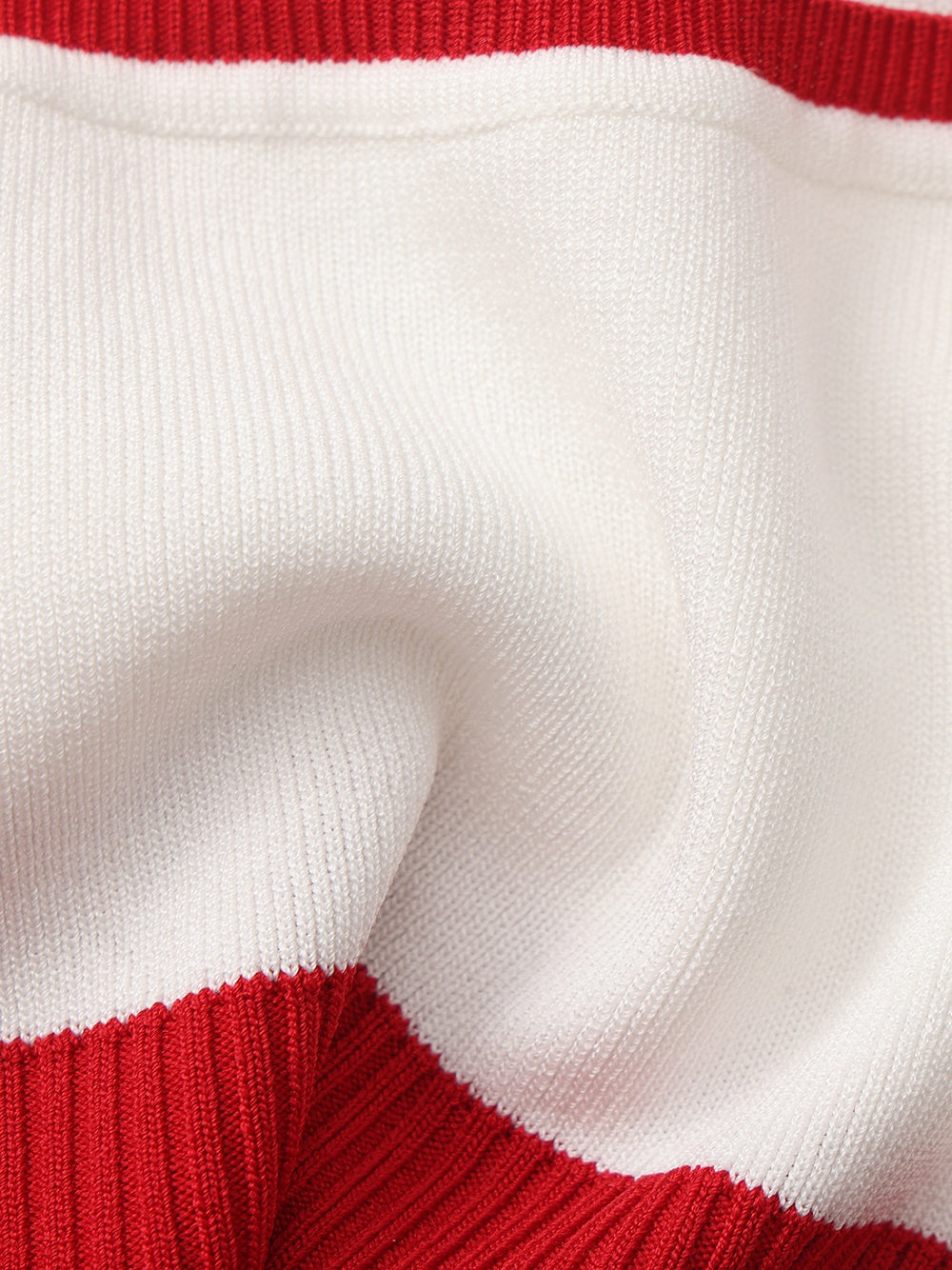 Wilhelmina Contrast Halter Knit White Top