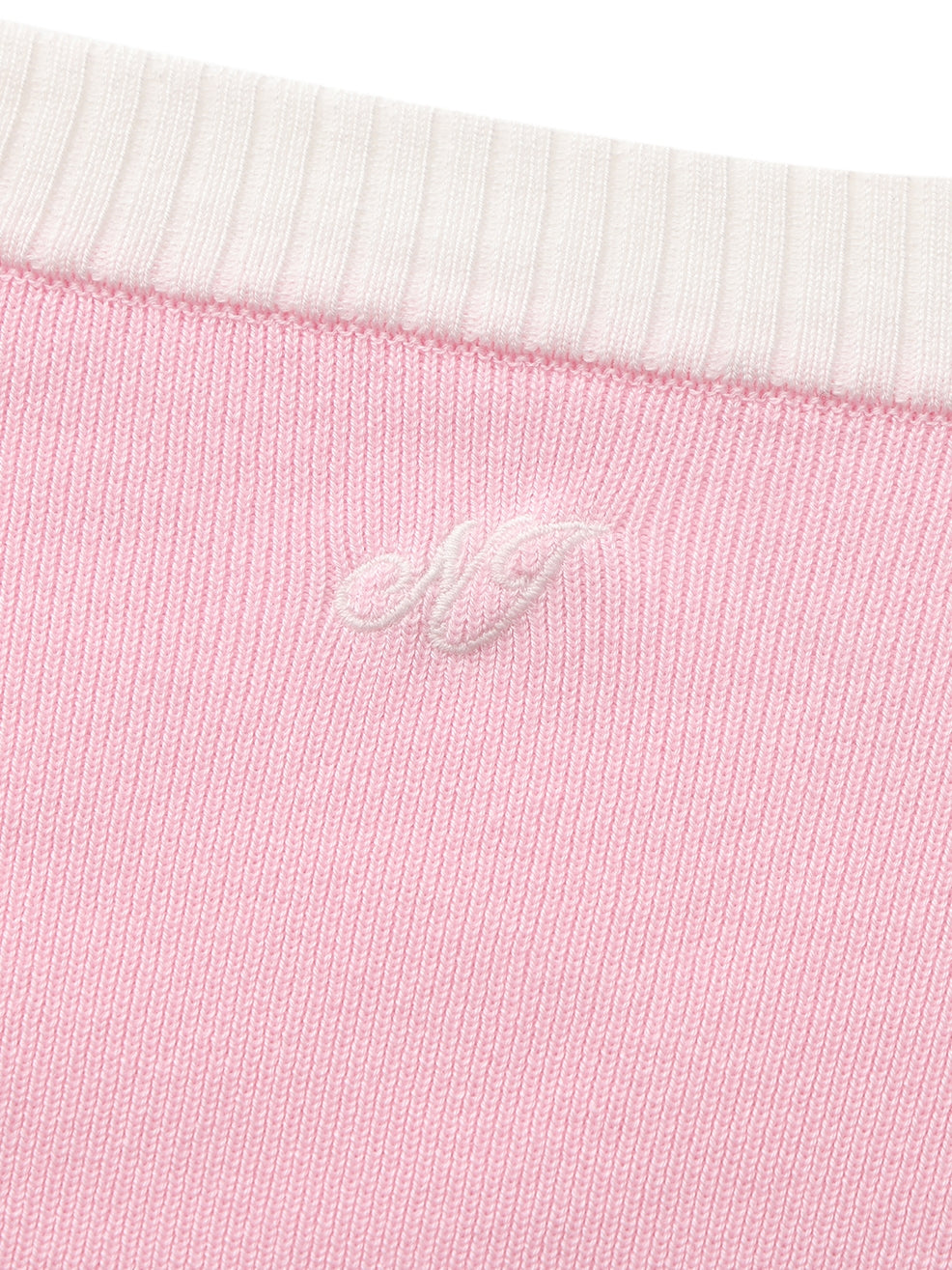 Millie Contrast-Trim Pink Knit Top