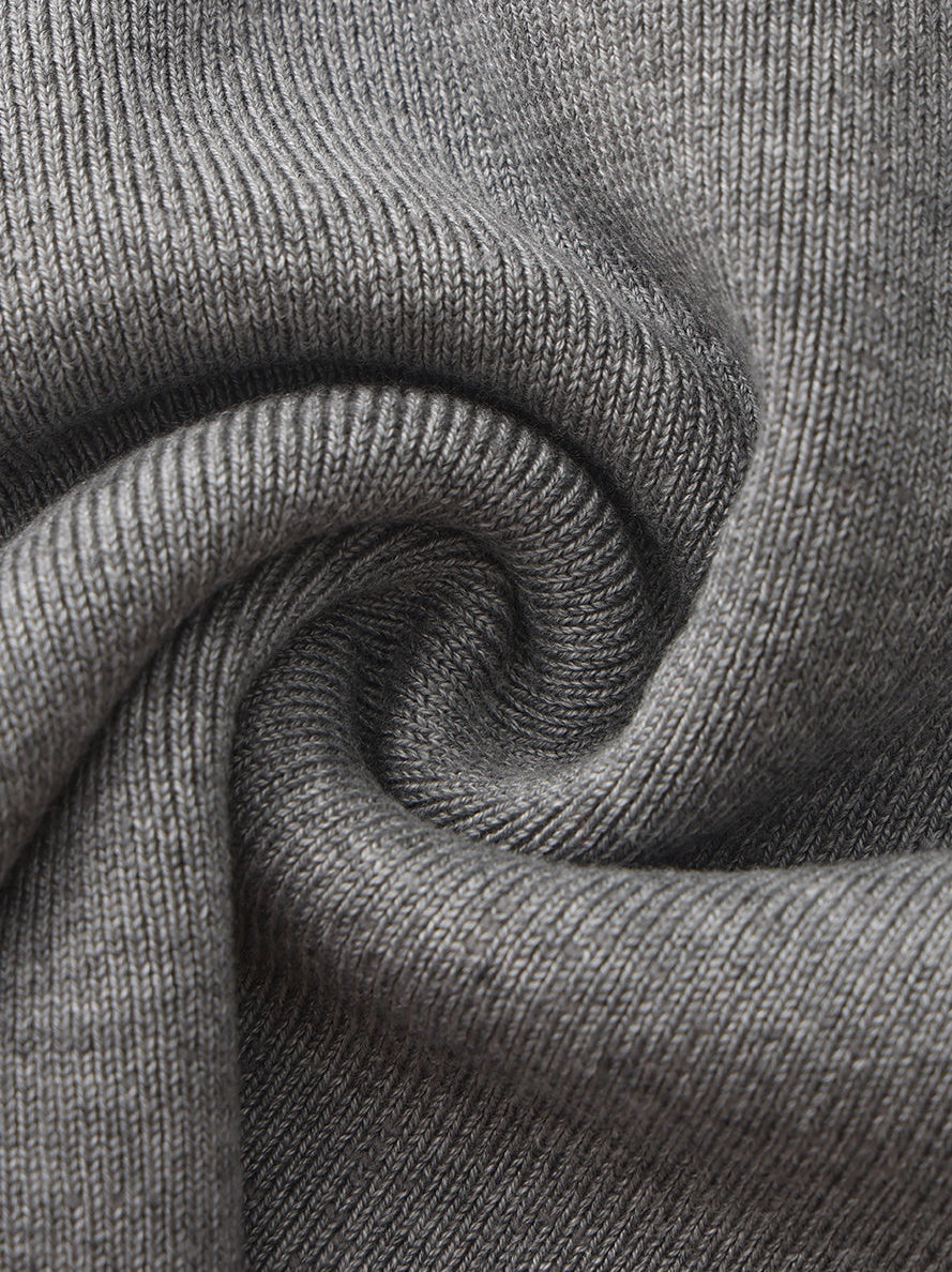 Mia Contrast-Collar Grey Short Sleeve Knit Top