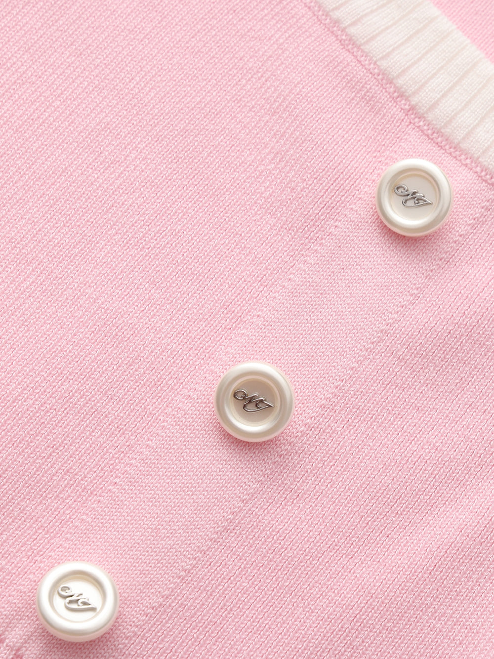 Millie Contrast-Trim Pink Knit Vest