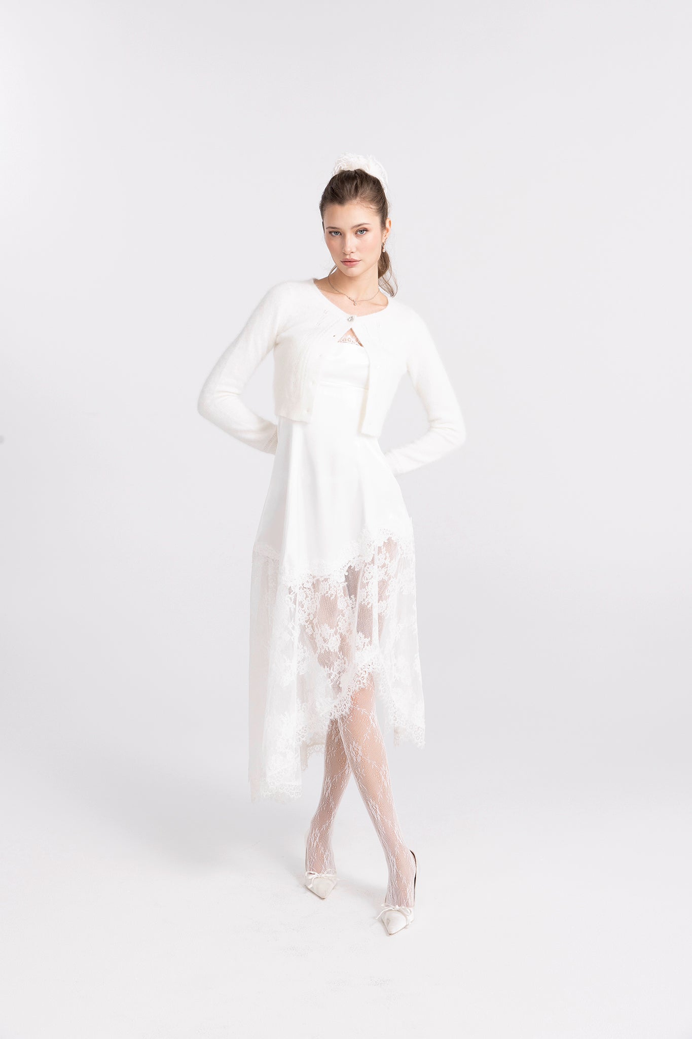 Mirabelle Knitted Cardigan (White)