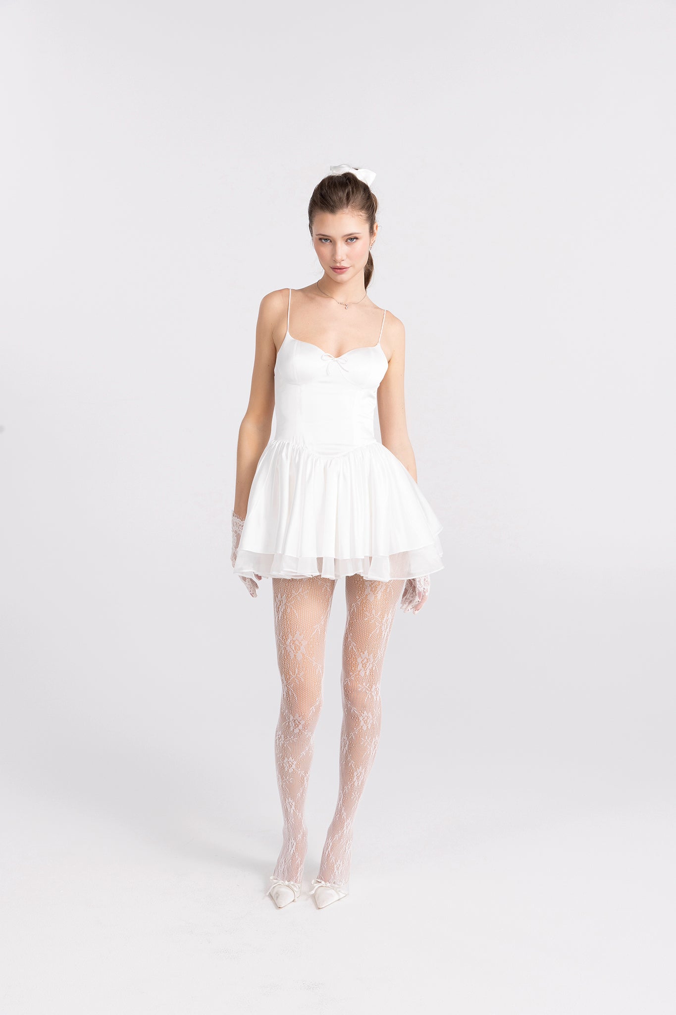 Veronica Backless Mini Dress (White)