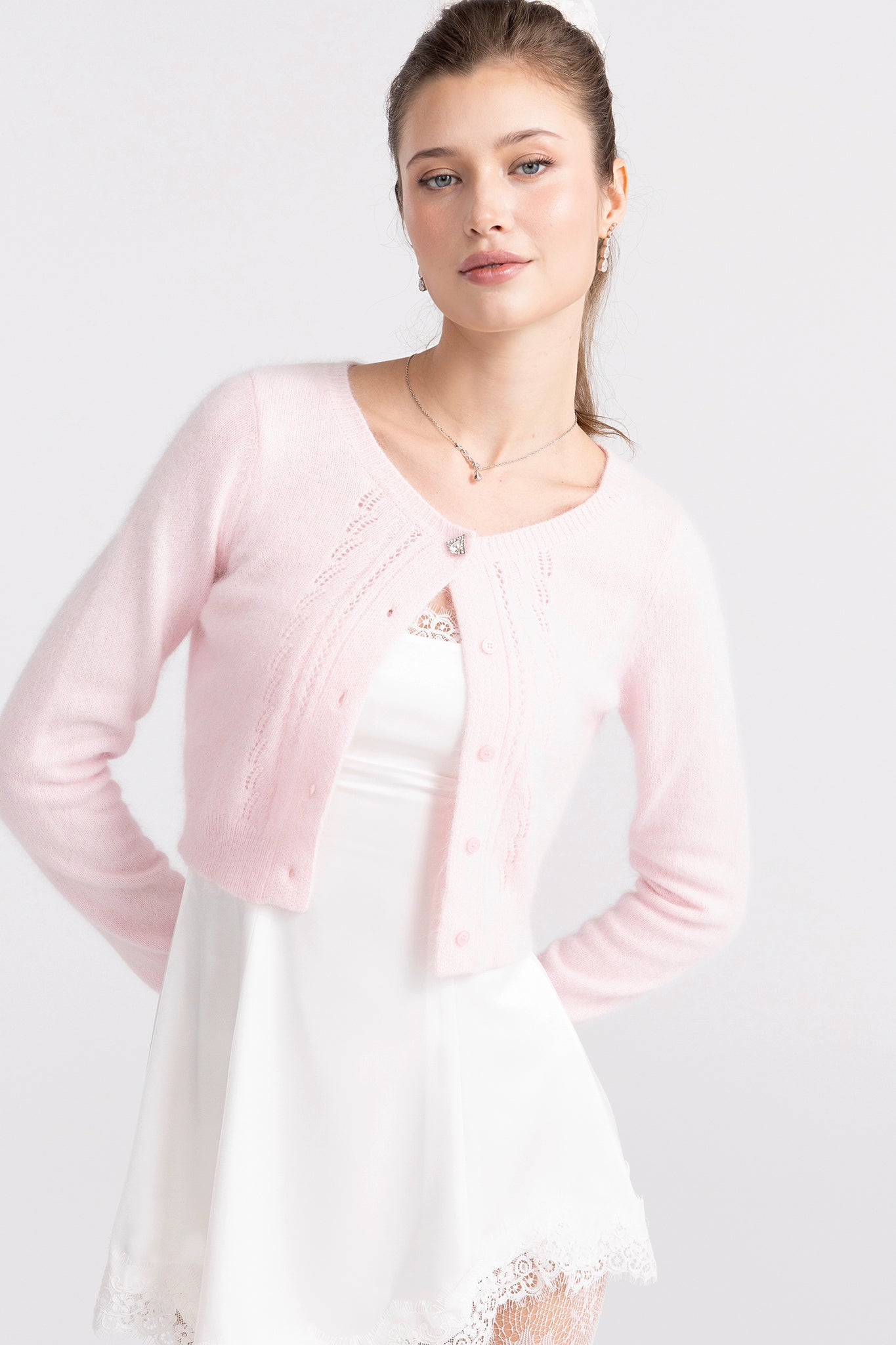 Mirabelle Knitted Cardigan (Pink)