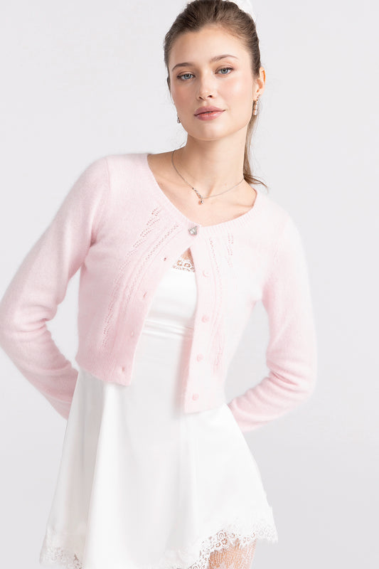 Mirabelle Knitted Cardigan (Pink)
