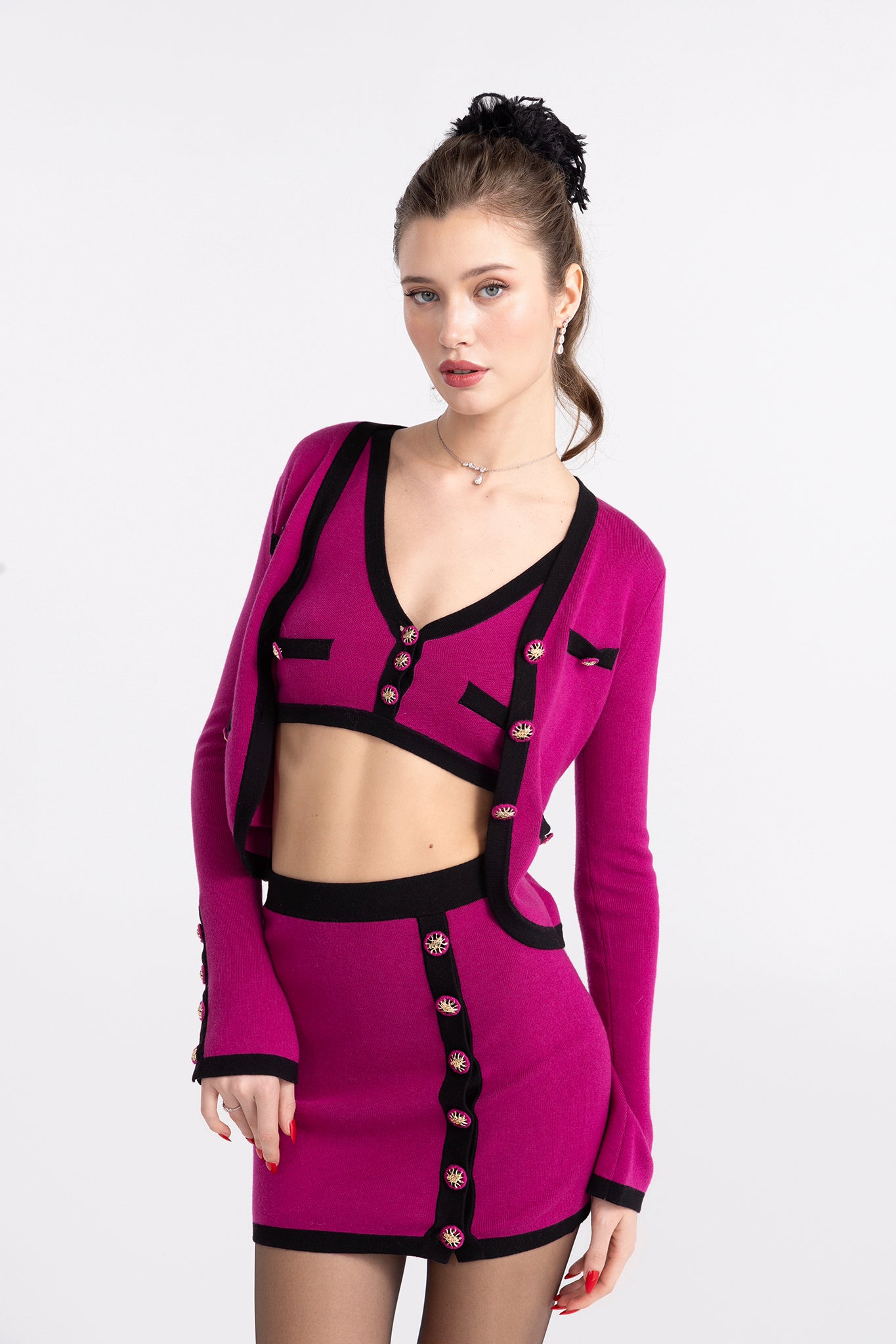 Lisette Knit Set (Magenta)