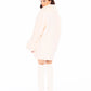 Althea Faux Fur Collar Cocoon Coat (White)