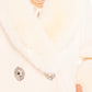 Althea Faux Fur Collar Cocoon Coat (White)