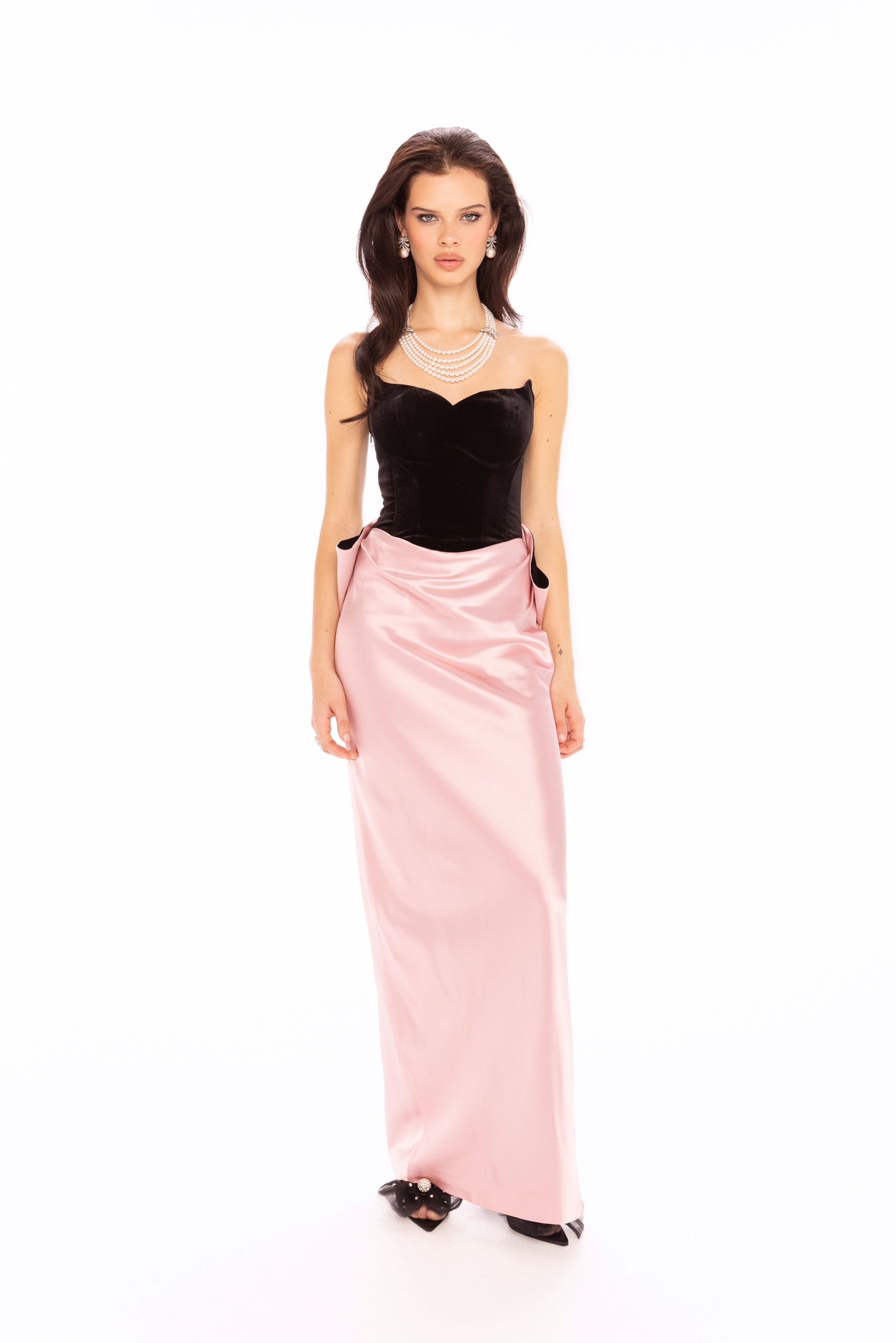 Amor Strapless Velvet Maxi Dress