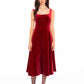 Eleanora Velvet Maxi Dress (Red)
