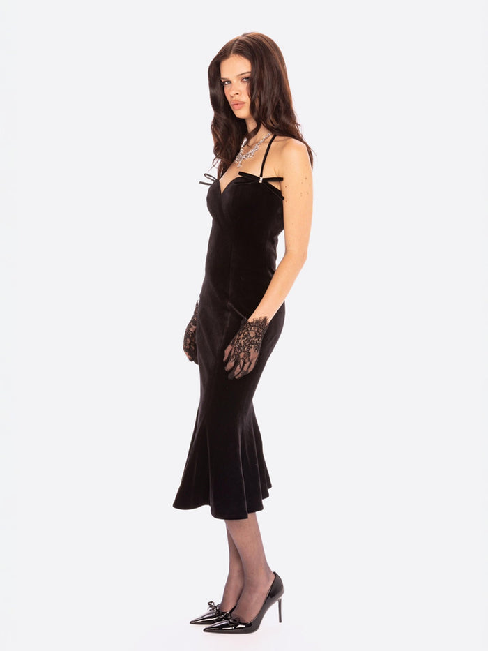 Althea Velvet Maxi Dress: Black Maxi Dress for Cocktail Party | Nana  Jacqueline