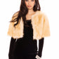 Thalia Cropped Faux Fur Jacket (Yellow)