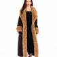 Adriana Faux Fur Coat (Black & Brown)