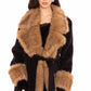 Adriana Faux Fur Coat (Black & Brown)